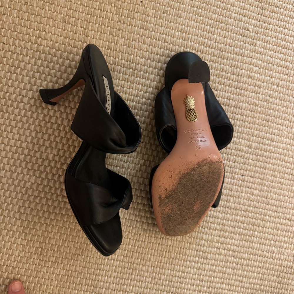 Aquazzura Twist Black Sandals 36 EU 75MM - Picture 7 of 9